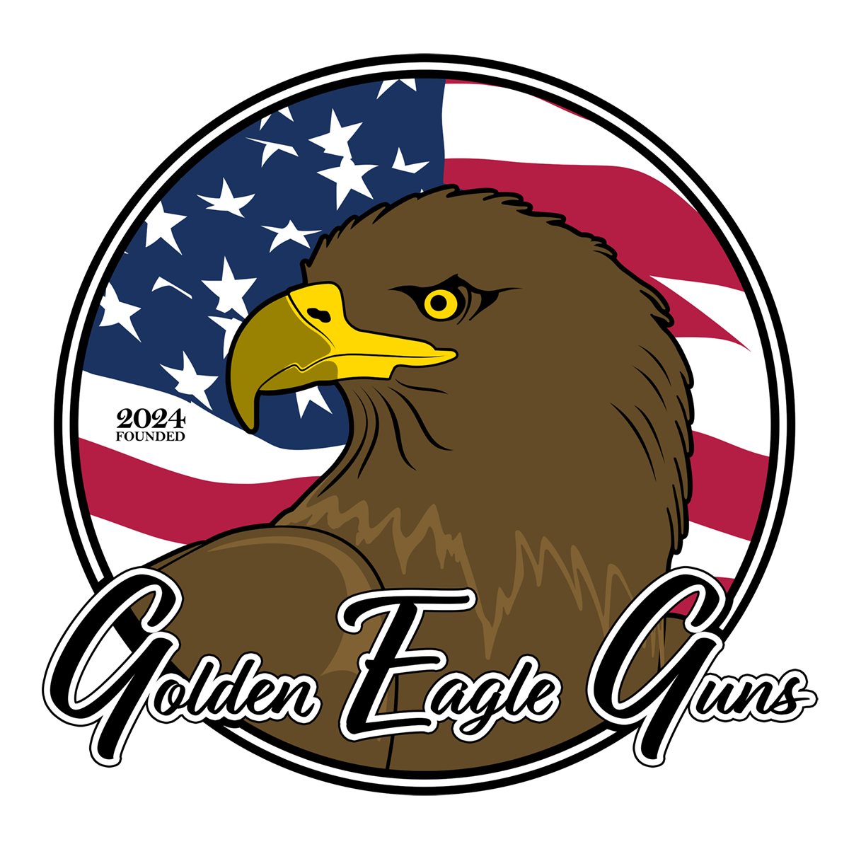 Golden Eagle Guns eagle and American flag logo